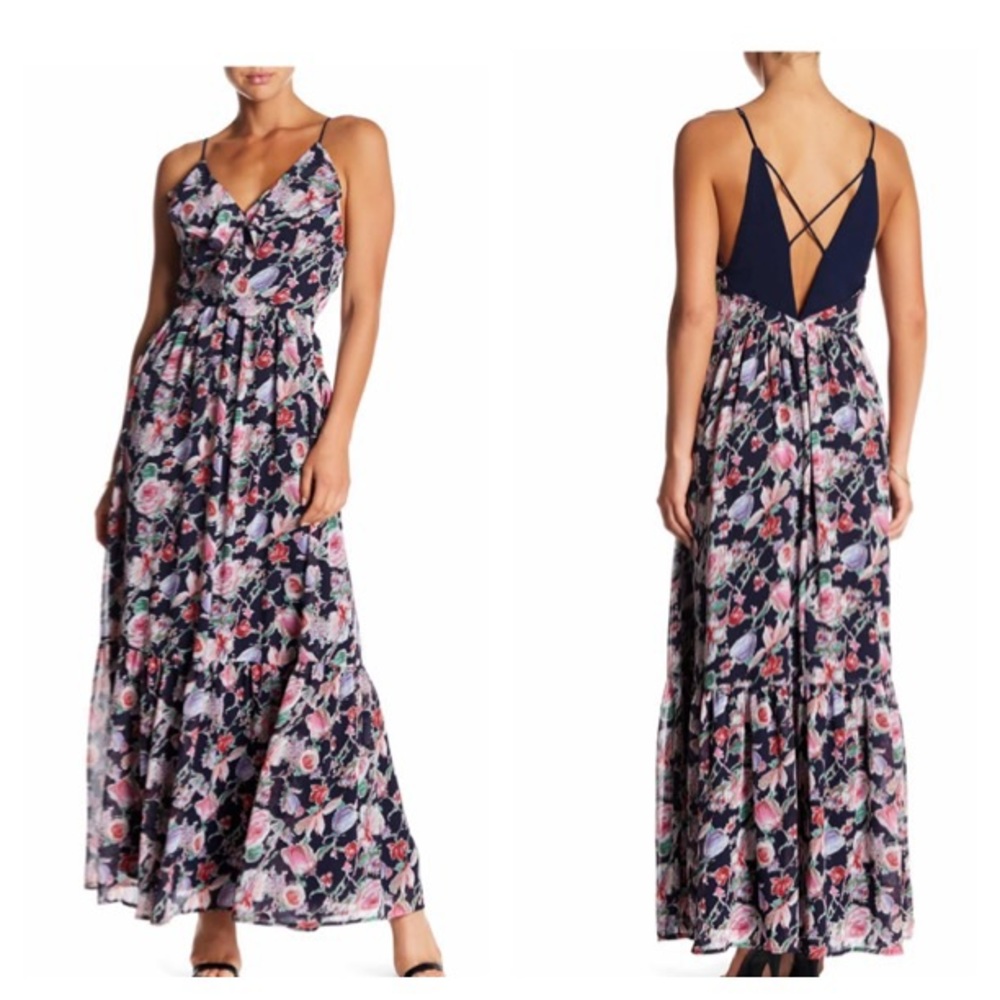 Adelyn Rae Frill Maxi Dress